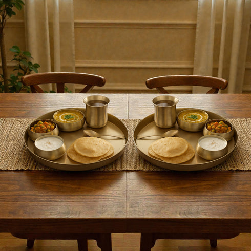 Handcrafted Pure Kansa Belgian Thali set (Set of 2)