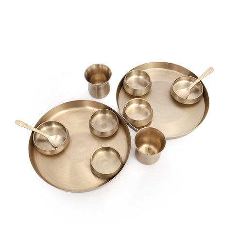 Handcrafted Pure Kansa Belgian Thali set (Set of 2)