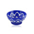 Handcrafted Round Blue Pottery Bowls—Set of 2—Floral Pattern—6”