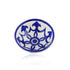 Handcrafted Round Blue Pottery Bowls—Set of 2—Geometric and Floral Pattern—6”