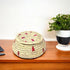 Handcrafted Sabai Grass Round Storage Box—Beige and Pink