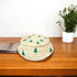 Handcrafted Sabai Grass Round Storage Box—Beige and Teal