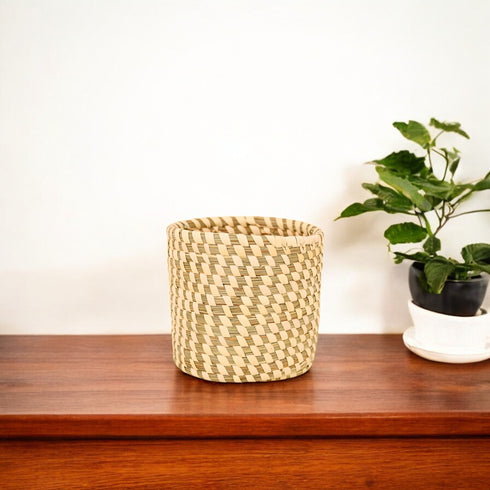 Handcrafted Sabai Grass Small Utility Container