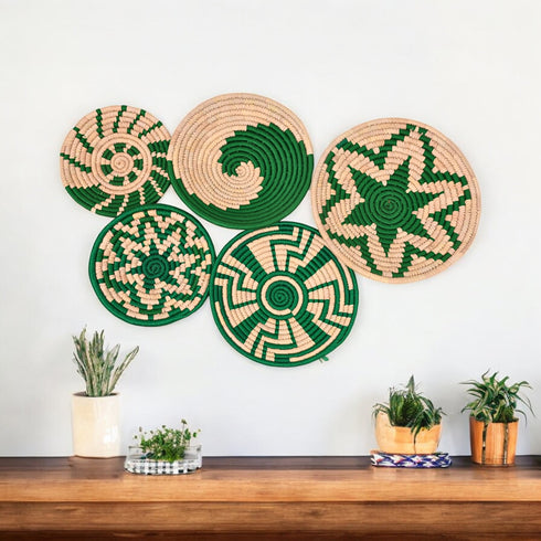 Handcrafted Sabai Grass Wall Decor Basket – Set