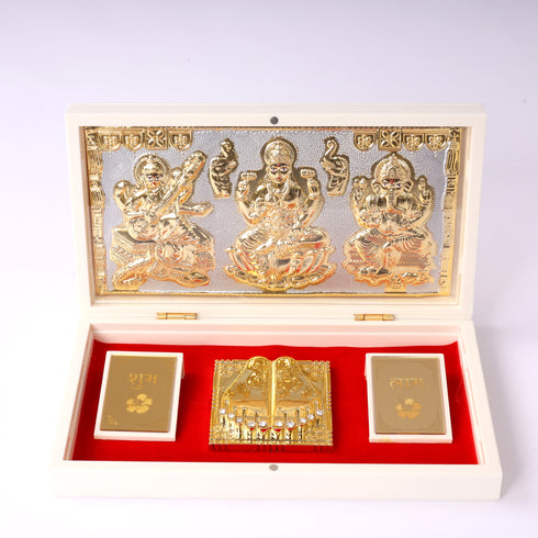 Handcrafted Silver-Plated Charan Paduka Set with Sacred Inscriptions and Frame