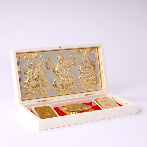 Handcrafted Silver-Plated Charan Paduka Set with Sacred Inscriptions and Frame