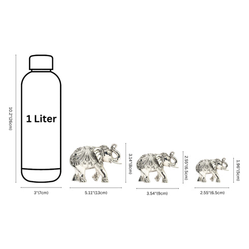 Handcrafted Silver-Plated Gajraj (Set of 3) – Table Accent Item