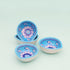 Handcrafted Sky Blue Blue Pottery Diyas Set - Floral Design