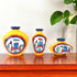Handcrafted Terracotta Pots for Home Decor - Set of 3 - Warli Hand Painting - Yellow