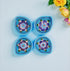 Handcrafted Turquoise Blue Blue Pottery Diyas Set - Leaf-Shaped