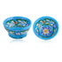 Handcrafted Turquoise Colour Round Blue Pottery Bowls—Set of 2—Floral Pattern—6”