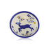 Handcrafted White Colour Round Blue Pottery Bowls—Set of 2—Reindeer and Foliage Pattern—6”