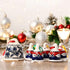 Handcrafted White, Red and Blue Ceramic Hanging Bells—Set of 5