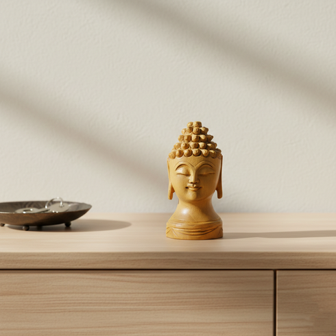 Handcrafted Wooden Buddha Statue - Meditation and Home Décor