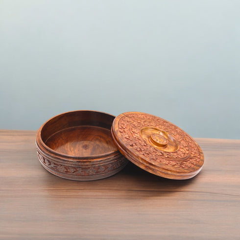 Handcrafted Wooden Chapati Box | Multi Purpose Wooden Box