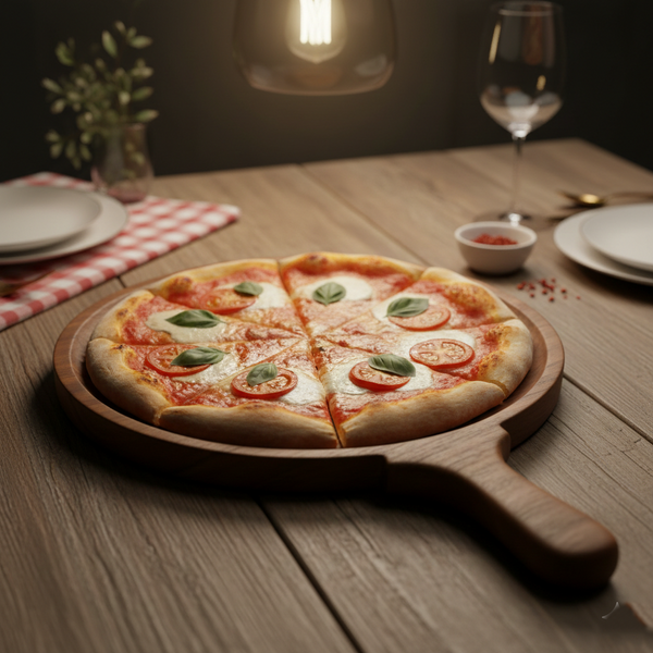Handcrafted Wooden Pizza Tray 12 inch – Serving Platter for Snacks