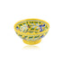 Handcrafted Yellow Colour Round Blue Pottery Bowls—Set of 2—Floral Pattern—6”