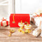 Handcrafted and Hand Embossed Premium Brass Bowl and Spoon Set with Miniature Table Trolley