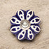 Handcrafted and Hand painted Blue Ceramic Knobs—Melon Shaped—Set of 6—Floral Pattern