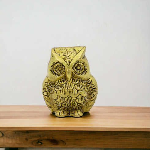 Handcrafted Brass Owl Sculpture Idol – A Symbol of Wisdom and Protection