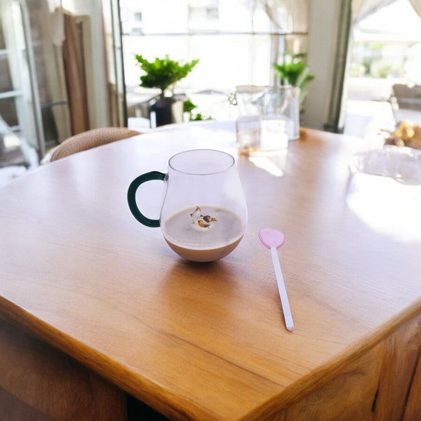 Handmade 3D Animal Figurine Glass Mug with Stirrer