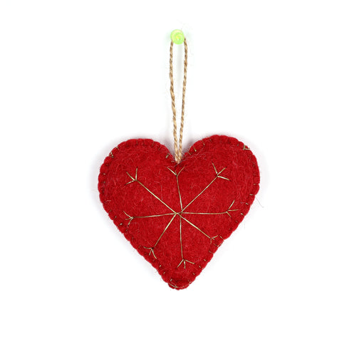 Handmade Needled Felt Work Heart Hanging for Gifting