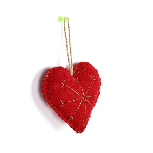 Handmade Needled Felt Work Heart Hanging for Gifting