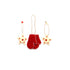 Handmade Needled Felt Work Miniature Christmas Décor Hanging Set—Red and White