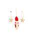 Handmade Needled Felt Work Miniature Christmas Décor Hanging Set—Red and White