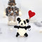 Handmade Needled Felt Work Panda with Heart for Gifting