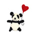 Handmade Needled Felt Work Panda with Heart for Gifting