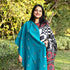 Handwoven Kutchi Bhujodi Cyan Blue Stole