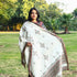 Handwoven Kutchi Bhujodi White Shawl with Earthy Red and Green Geometric Patterns