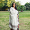 Handwoven White Checks Pattern Kutchi Bhujodi Shawl