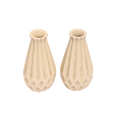 Abstract designed ceramic mini bud vase set (set of 2)