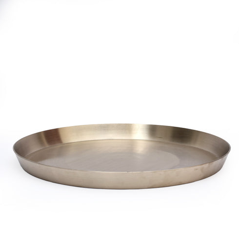 Handcrafted Pure Kansa 6-Piece Round Thali Set (1 round thali, 1 glass, 1 spoon, 2 round bowls and 1 flat bowl)