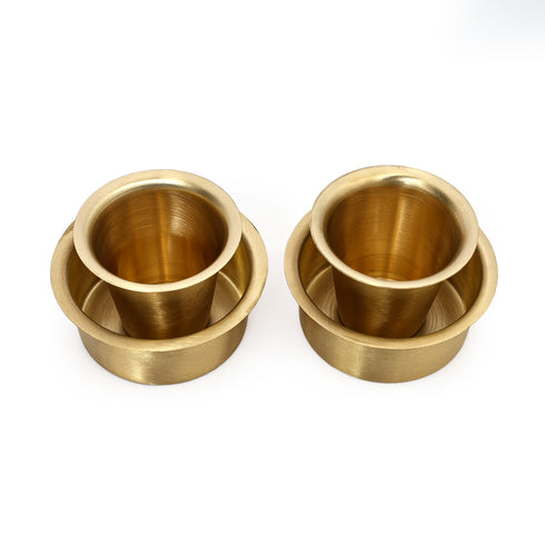 Matte finish Brass Dabara-Tumbler Combo - Set of 2
