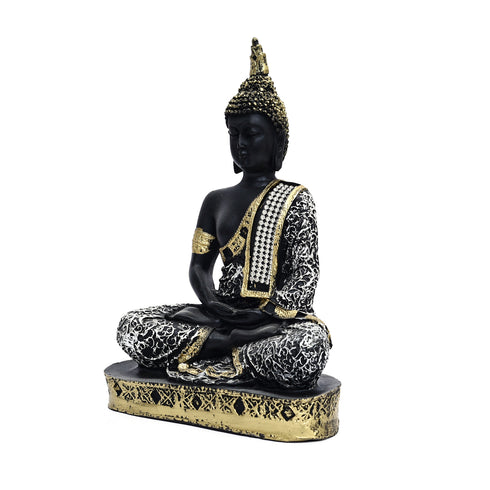 Golden Matte Finish Buddha Idol for Home Décor -Golden Detailing on Robe