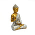 Golden Matte Meditating Buddh Statue with Silver Robe - Spiritual Home Décor Item