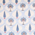 Handcrafted Blue Blooming Vines Lattice Cotton King Size Bedsheet, Pillow Cover & Dohar (4-piece set)