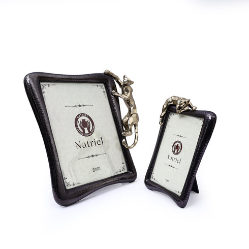 Metal Panther Photo Frame (Set of 2)