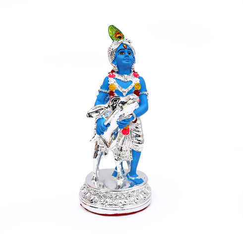 Divine Govinda With Cow Figurine - Available in Gold and Silver Coating