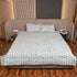 Sage Green Blossom Handcrafted Double Bed Bedcover and Pillow Cover Set