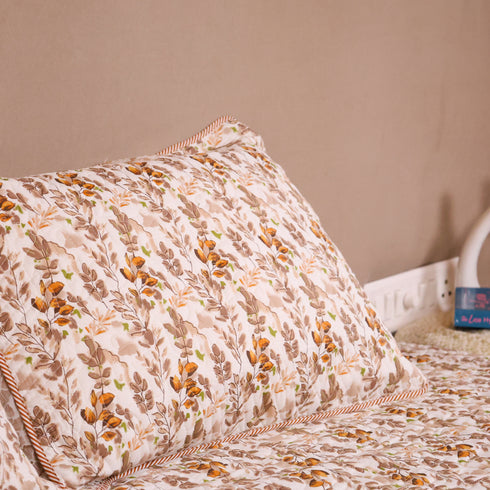 Autumn Vine Pattern Handcrafted Bedcover and Pillow Cover