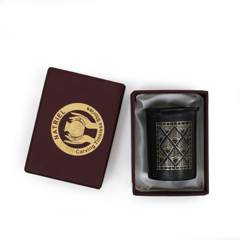 Black Pen Stand - Bidri Art - Silver Inlay Work