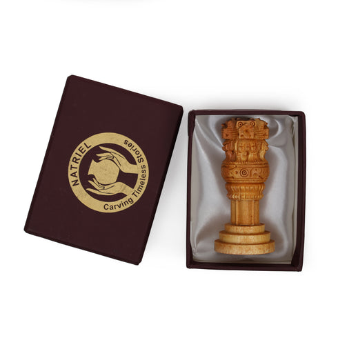 Miniature Wooden Ashoka Pillar 3 inch
