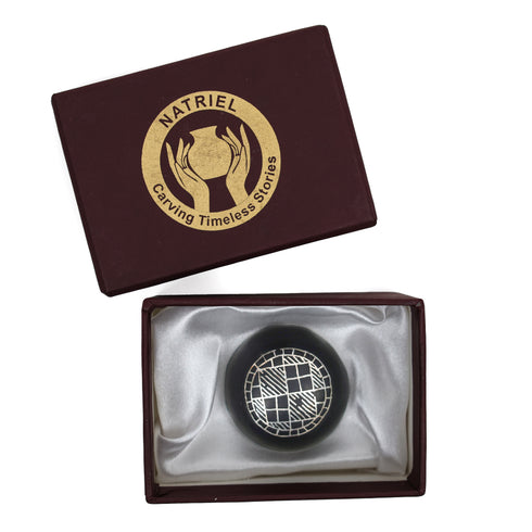 Bidri Art Paperweight - Silver Inlay Work