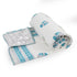 Azure Blue Floral Quilted Bed Cover and Pillow Cover – Hand Block Print