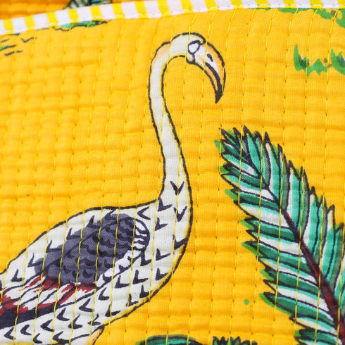 Golden Safari Quilted Duffle Bag - Hand Block Print