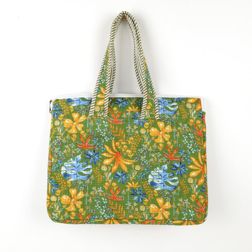 Forest Meadow Cotton Laptop Bag – Hand Block Print